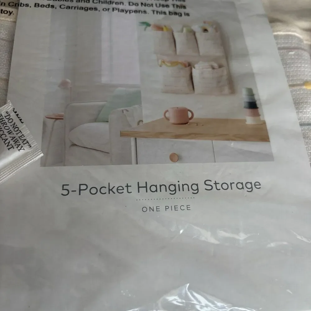 Wall Hanging Storage Unisex Baby Nursery w/Slub Stitching Cream Cloud Island
